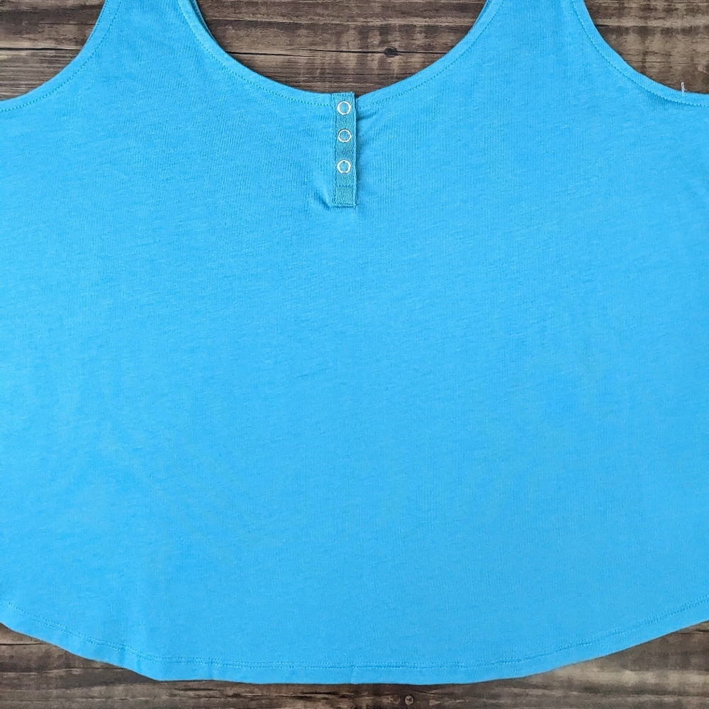NWT Gap Turquoise Henley Tank Top